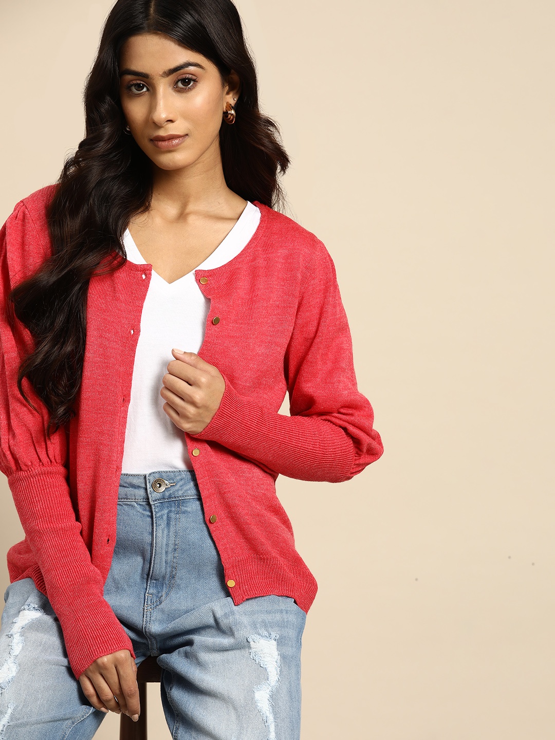 

all about you Women Pink Cardigan