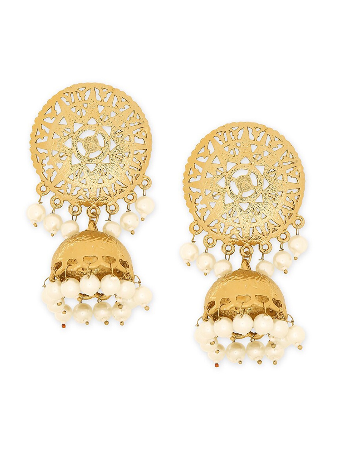 

Mahi Gold-Toned Circular Jhumkas Earrings