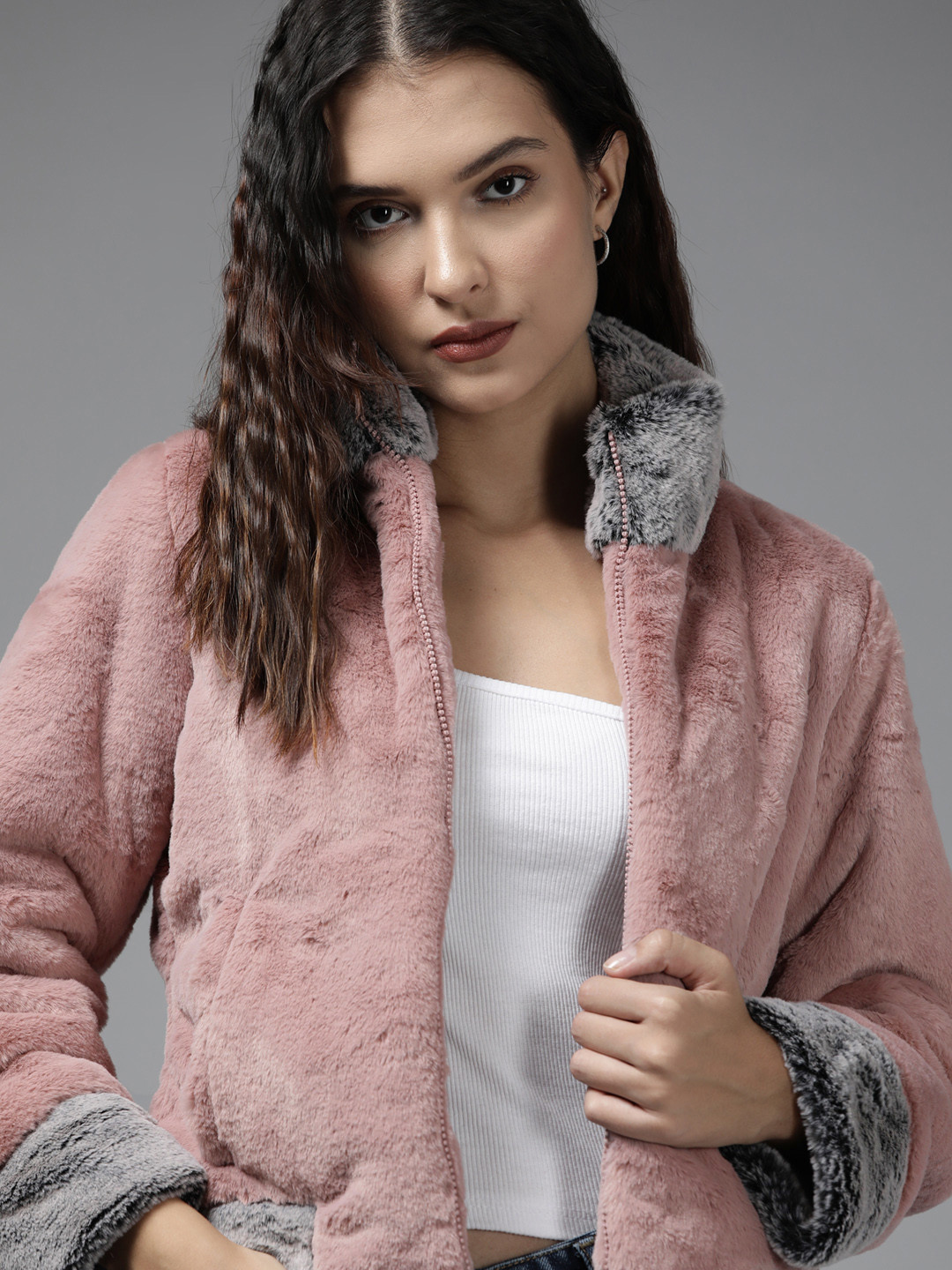 

Roadster Women Dusty Pink Padded Jacket, Rose
