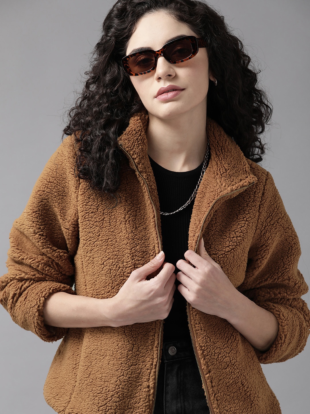 

The Roadster Lifestyle Co. Women Brown Boucle Tailored Jacket