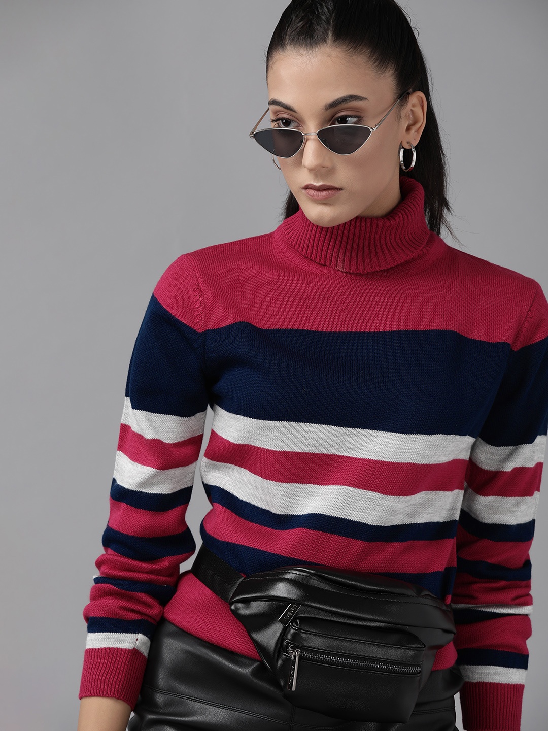 

The Roadster Lifestyle Co. Women Striped Pullover, Red