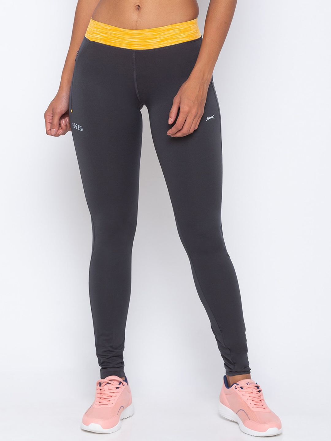 

Black Panther Charcoal & Yellow Solid Slim Fit Track Pants