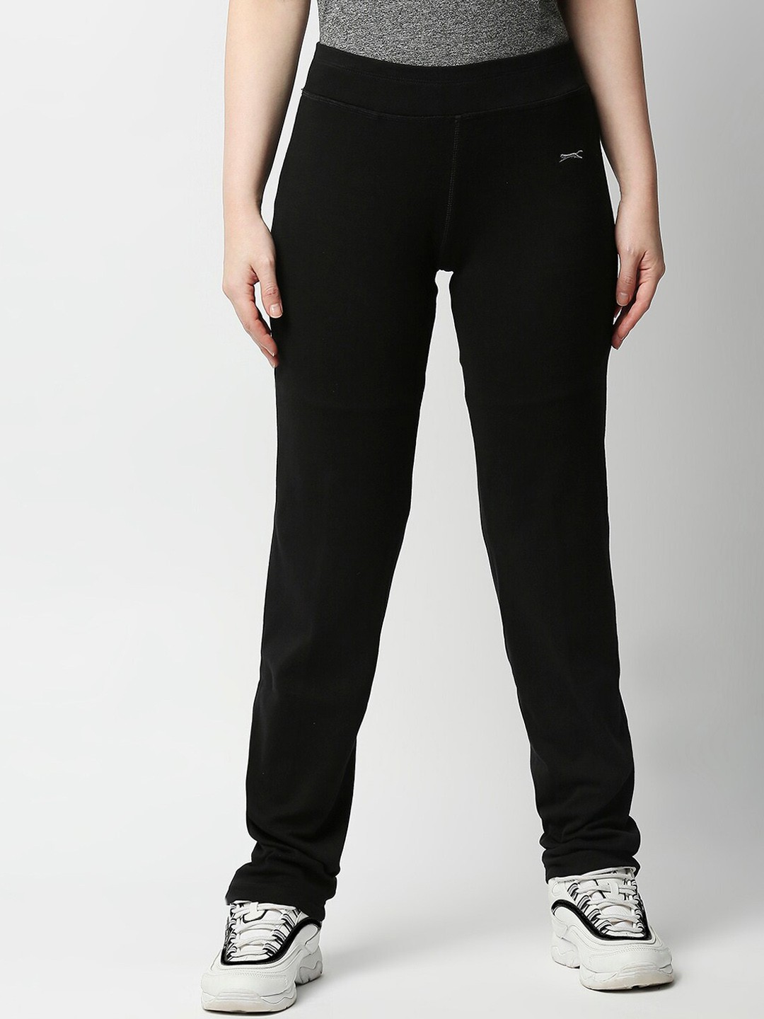 

Black Panther Women Black Solid Slim Fit Track Pants