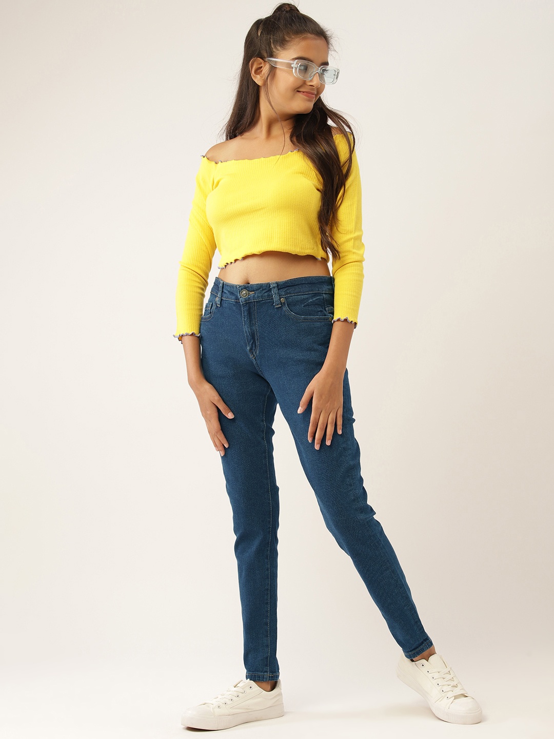 

DressBerry Teen Girls Blue Super Skinny Fit Stretchable Jeans