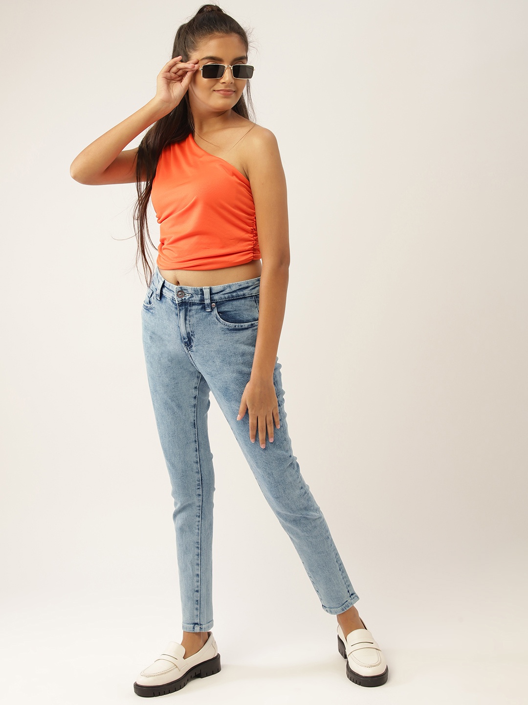 

DressBerry Teen Girls Blue Super Skinny Fit Stretchable Jeans