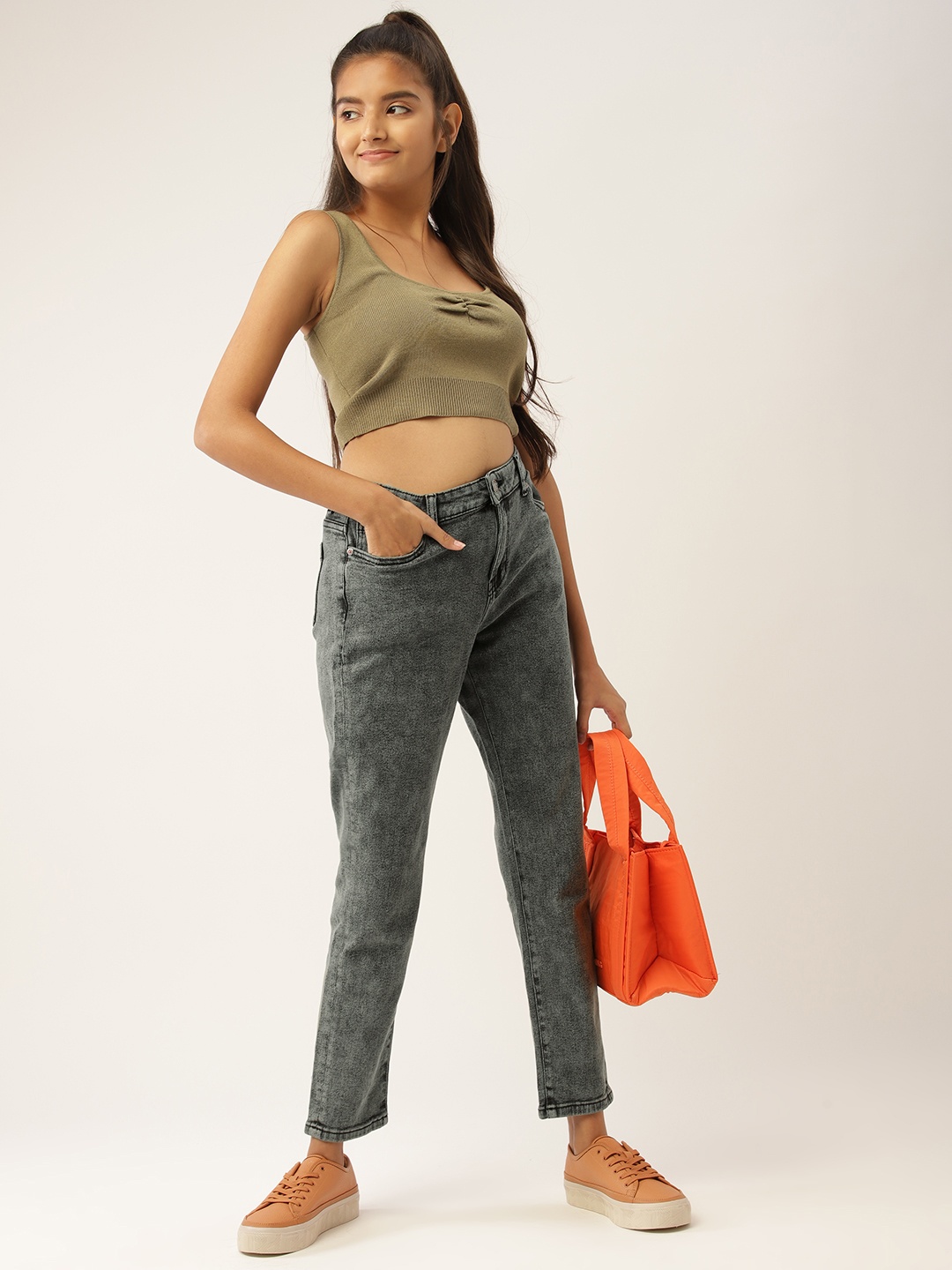

DressBerry Teen Girls Black Boyfriend Fit Stretchable Jeans