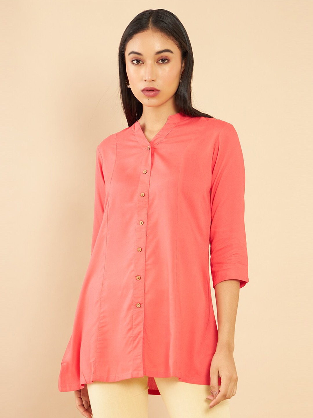 

Soch Women Coral Pink Tunic