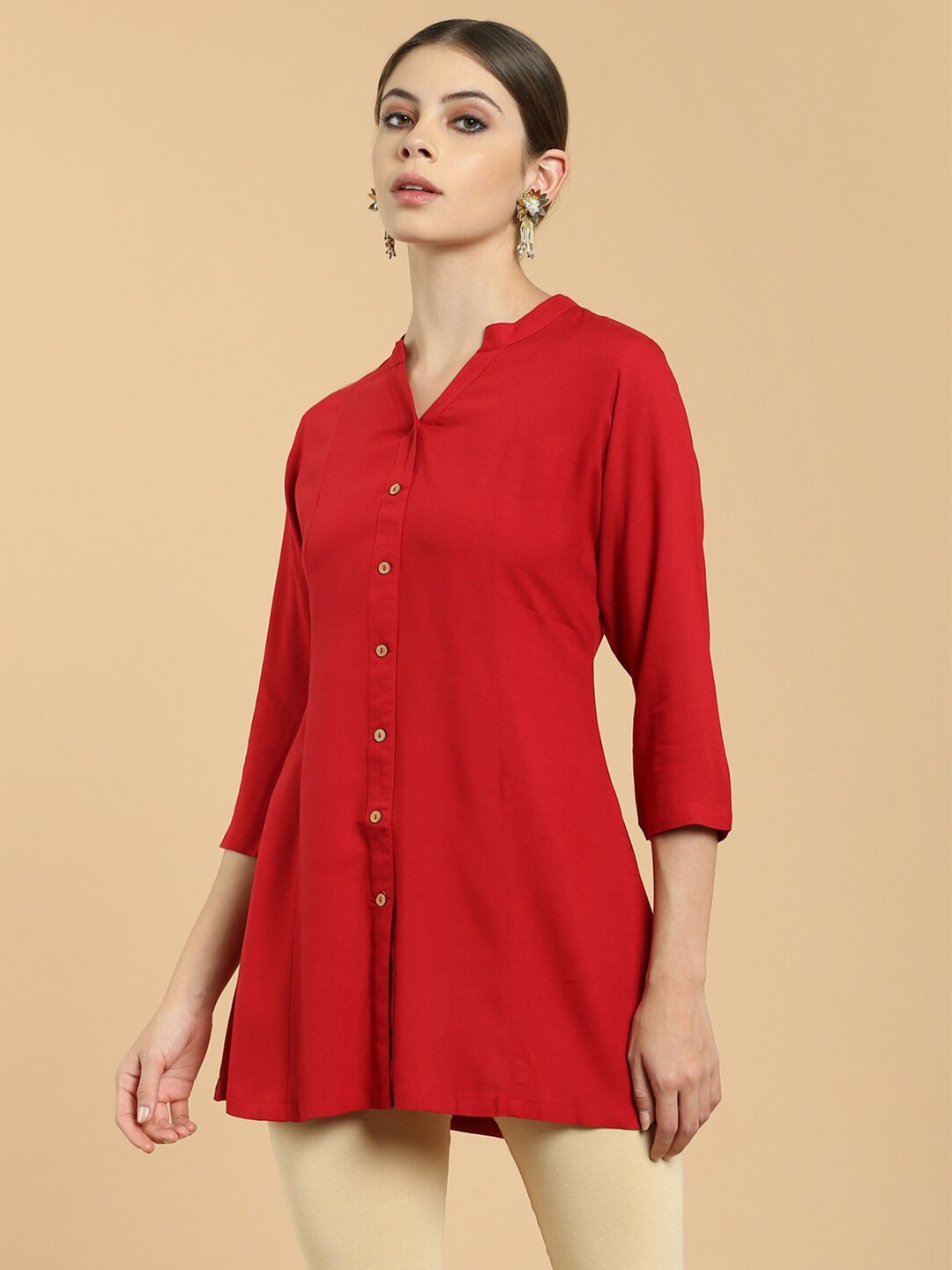 

Soch Women Red Solid Tunic