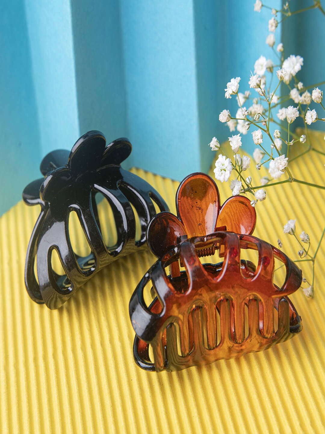 

Jewelz Women Set of 2 Black & Brown Claw Clip