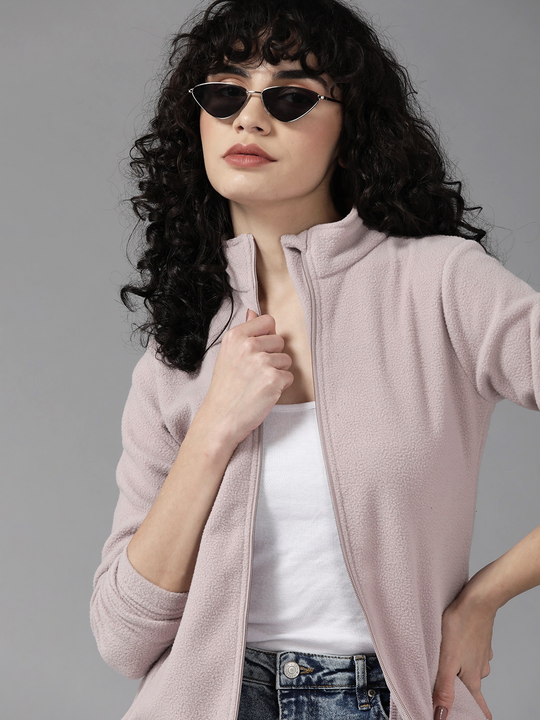 

Roadster Women Lavender Solid Sweatshirt