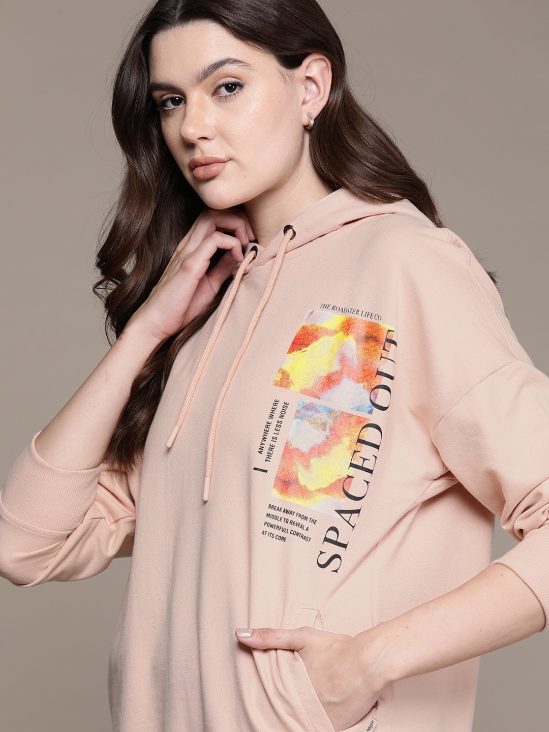 

The Roadster Lifestyle Co. Printed Oversized Sweatshirt, Rose