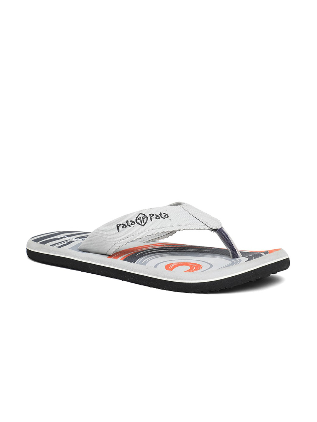 

Bata Men Grey & Black Printed Thong Flip-Flops