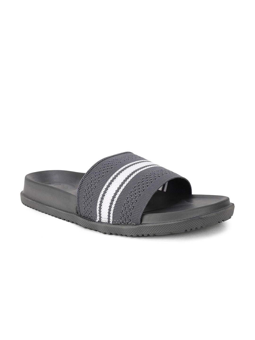 

Bata Men Grey & White Striped Sliders