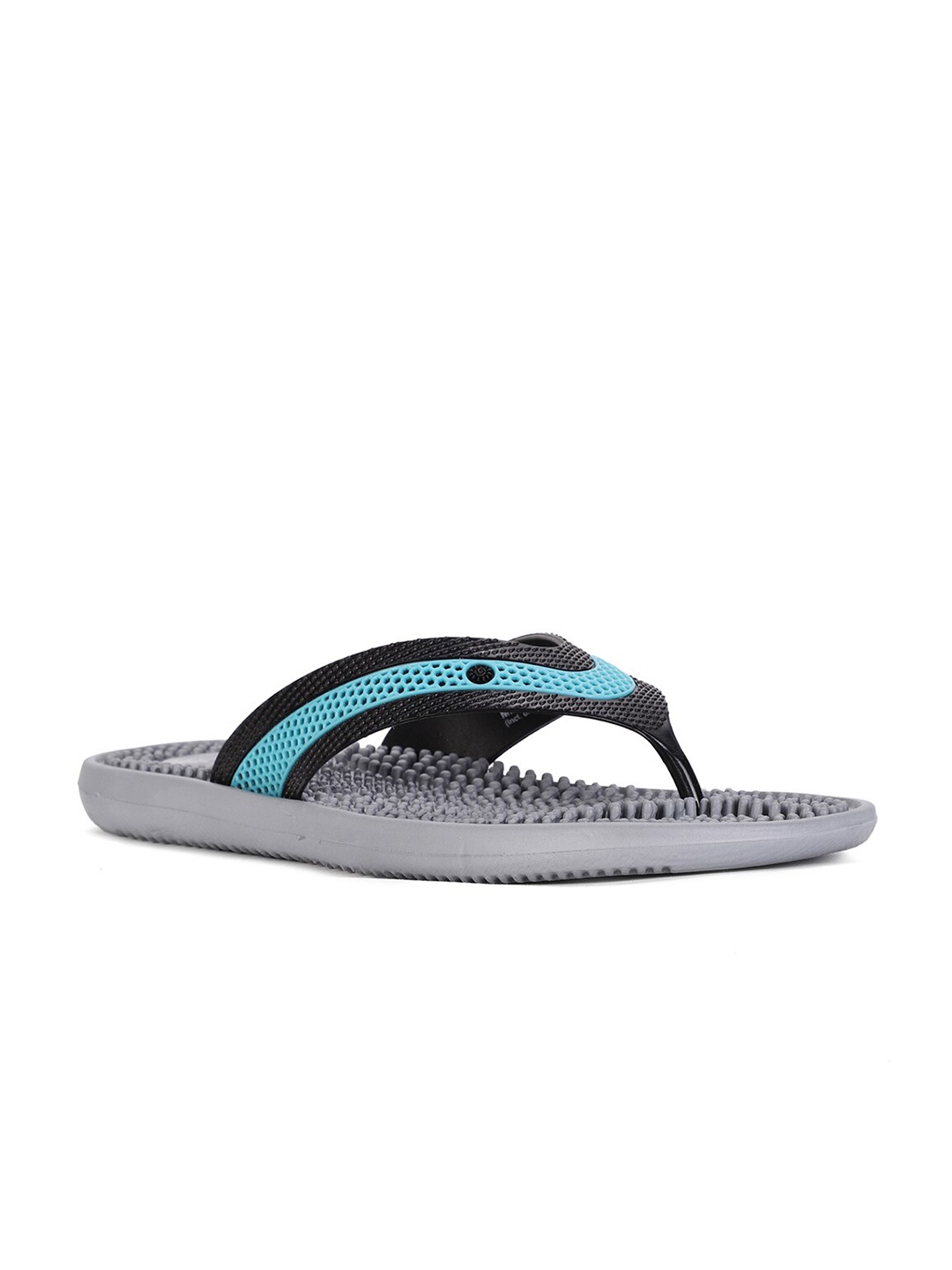 

Bata Men Grey & Black Striped Thong Flip Flops