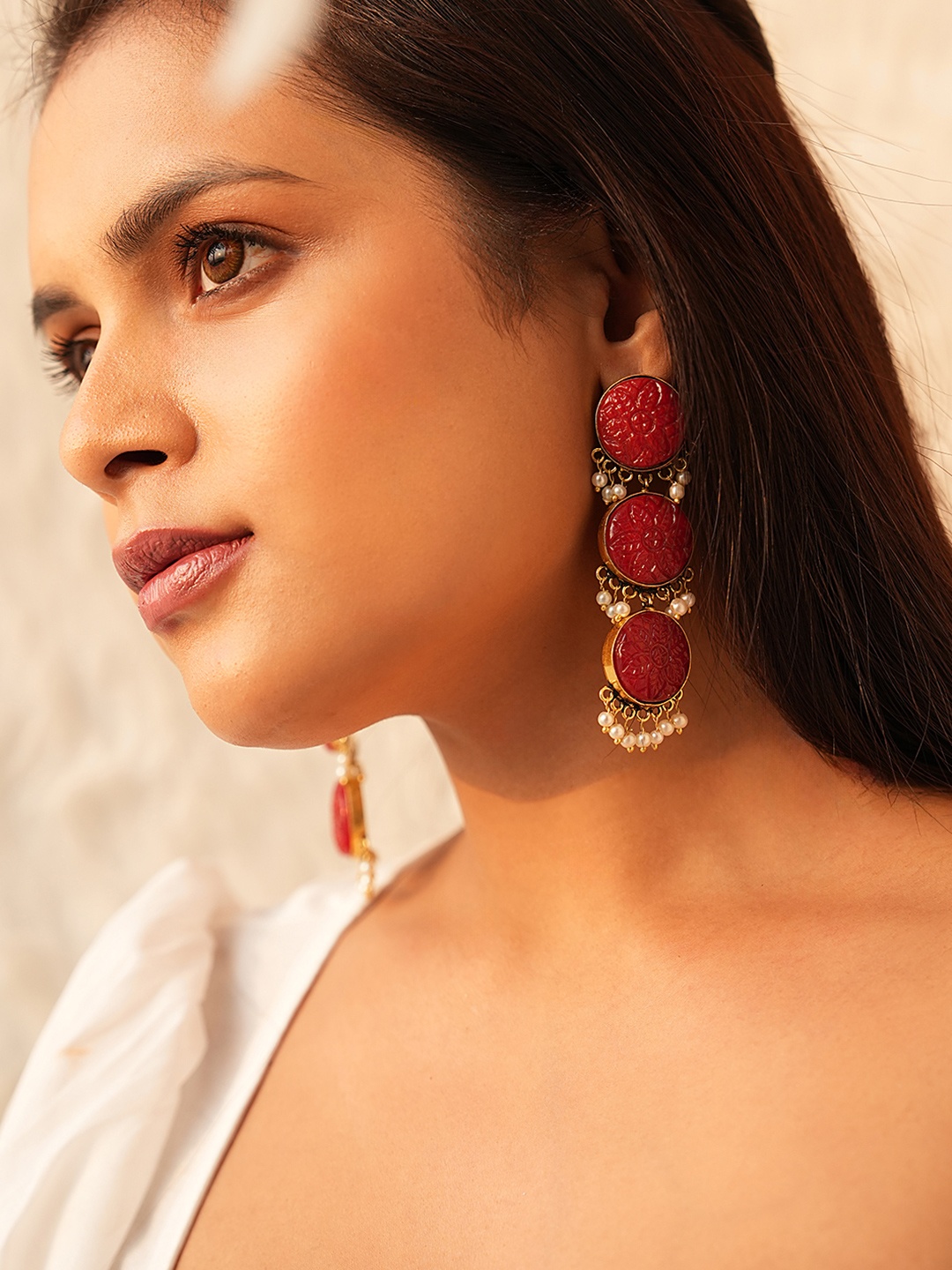 

Binnis Wardrobe Red Drop Earrings