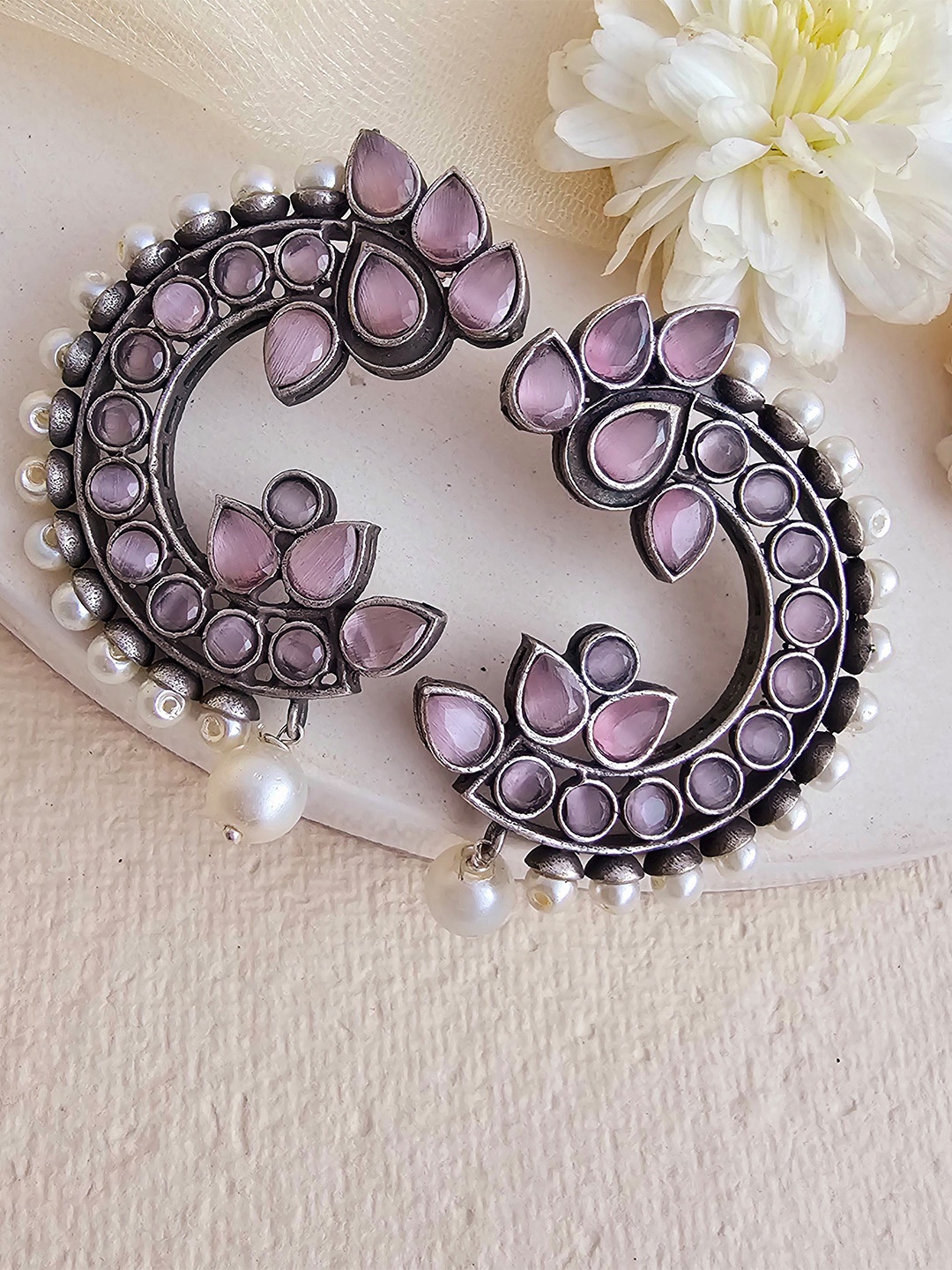 

Binnis Wardrobe Peach-Coloured Contemporary Studs Earrings