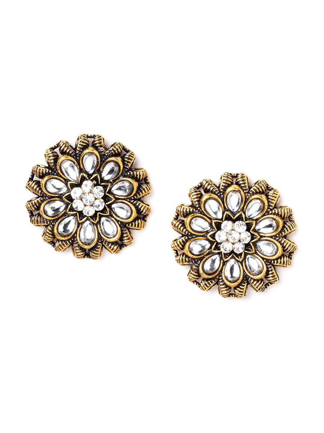 

Binnis Wardrobe Gold-Toned Floral Shaped Studs Earrings