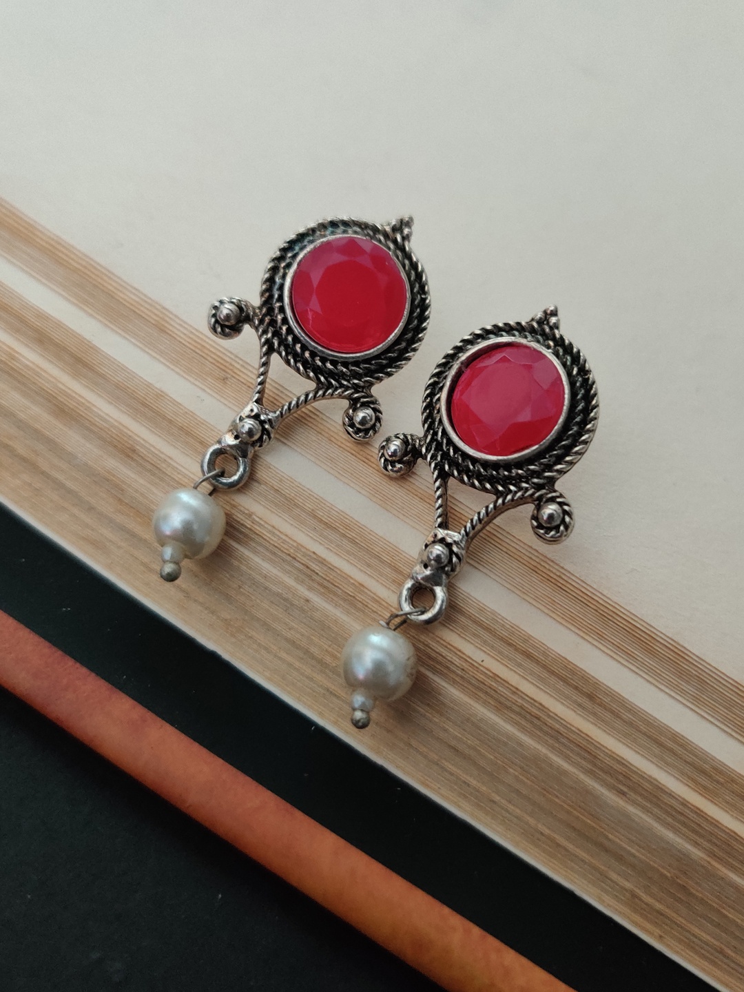 

Binnis Wardrobe Red Contemporary Drop Earrings