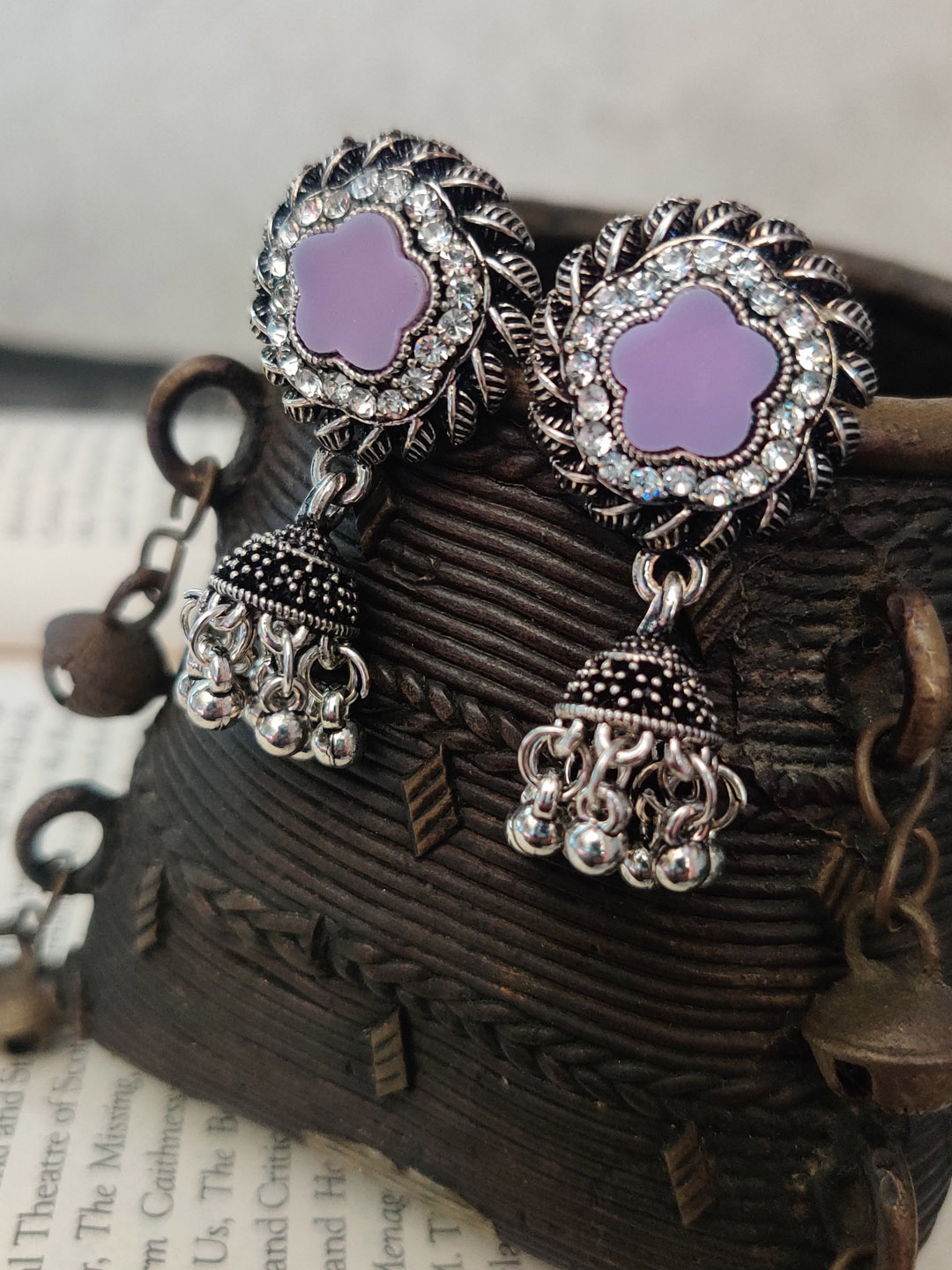 

Binnis Wardrobe Purple Contemporary Drop Earrings