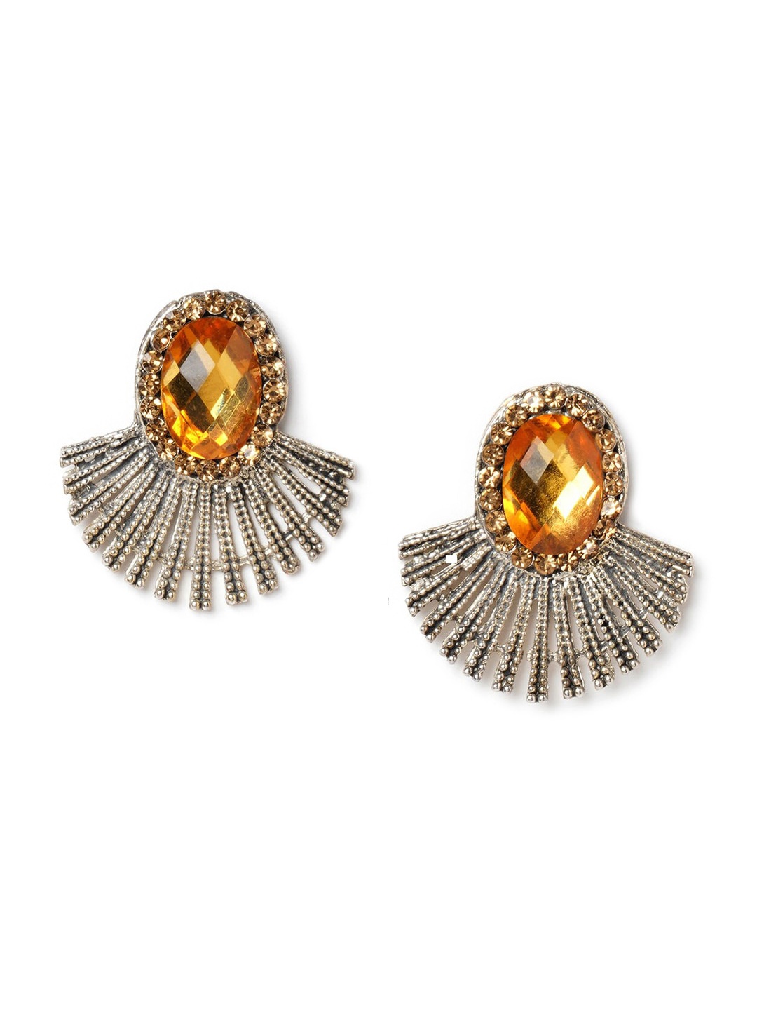 

Binnis Wardrobe Yellow & Gold-Toned Contemporary Studs Earrings