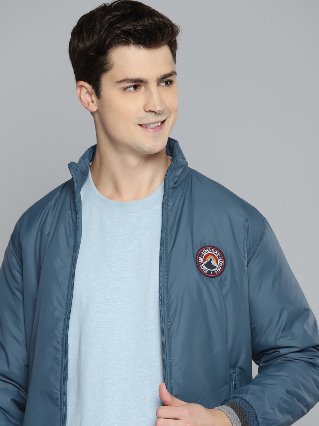 

HERE&NOW Men Blue Bomber Jacket