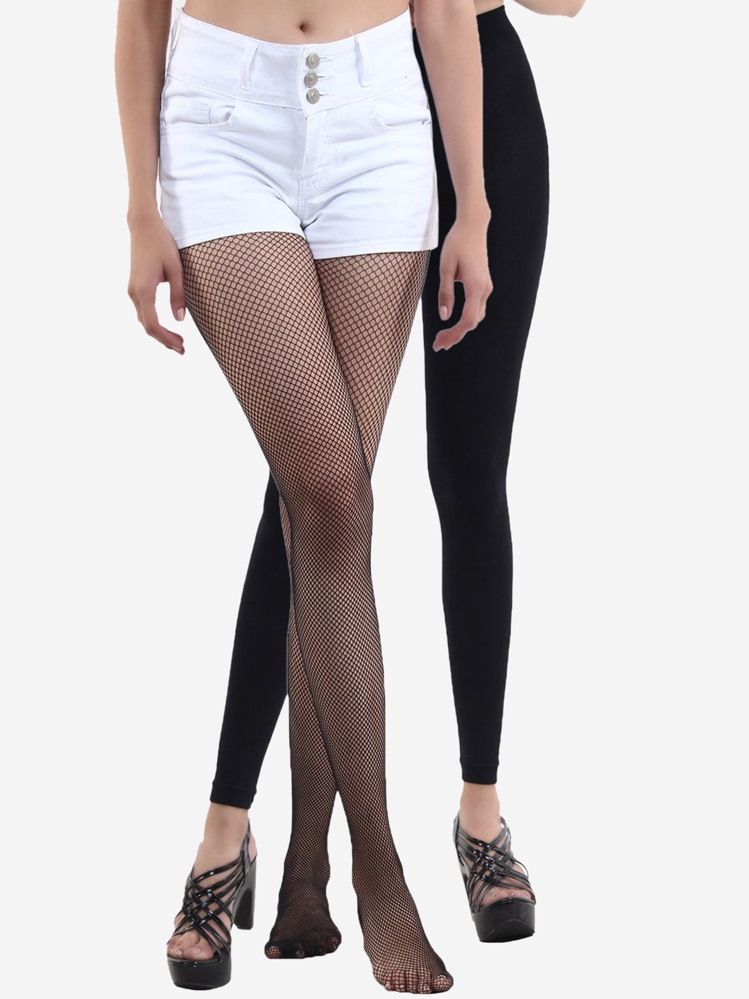 

XOXO Design Women Pack of 2 Black Patterned Stockings