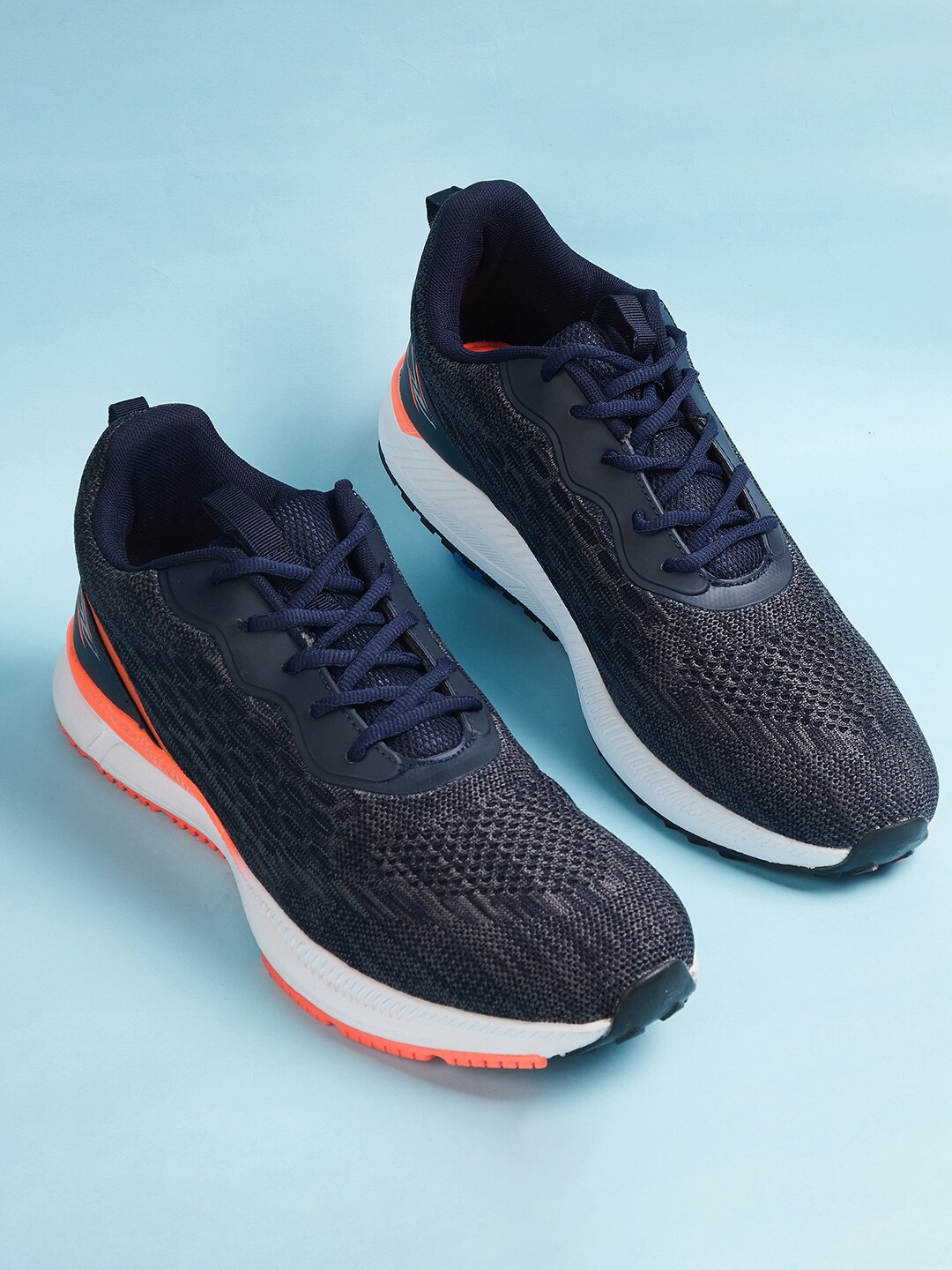 

Forca by Lifestyle Men Navy Blue Woven Design PU Sneakers