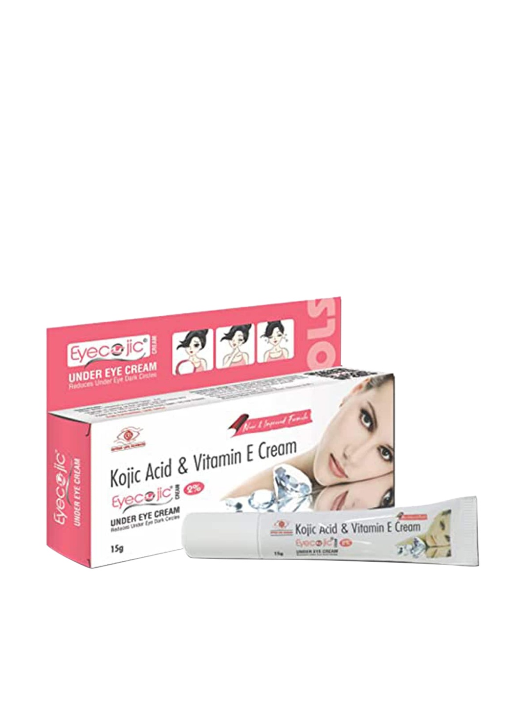 

EYECOJIC Kojic Acid & Vitamin E Under Eye Cream - 15 g, Pink