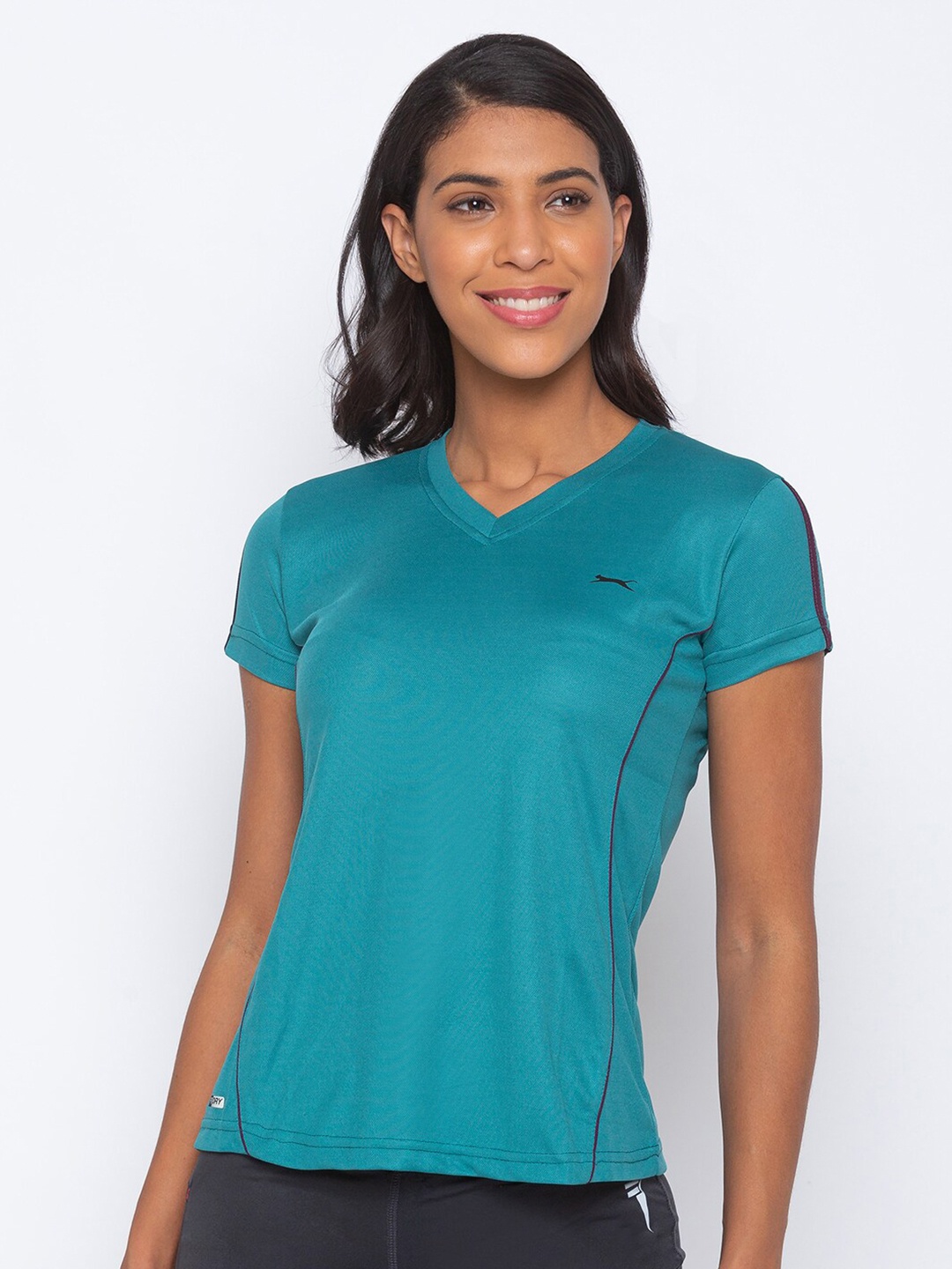 

Black Panther Women Green V-Neck Running T-shirt