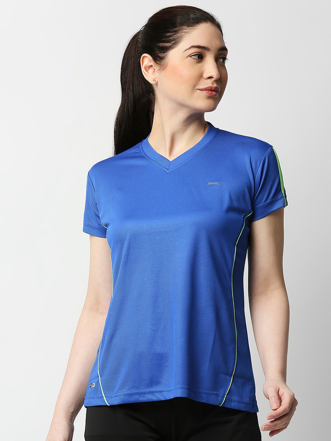 

Black Panther Women Blue V-Neck Running T-shirt