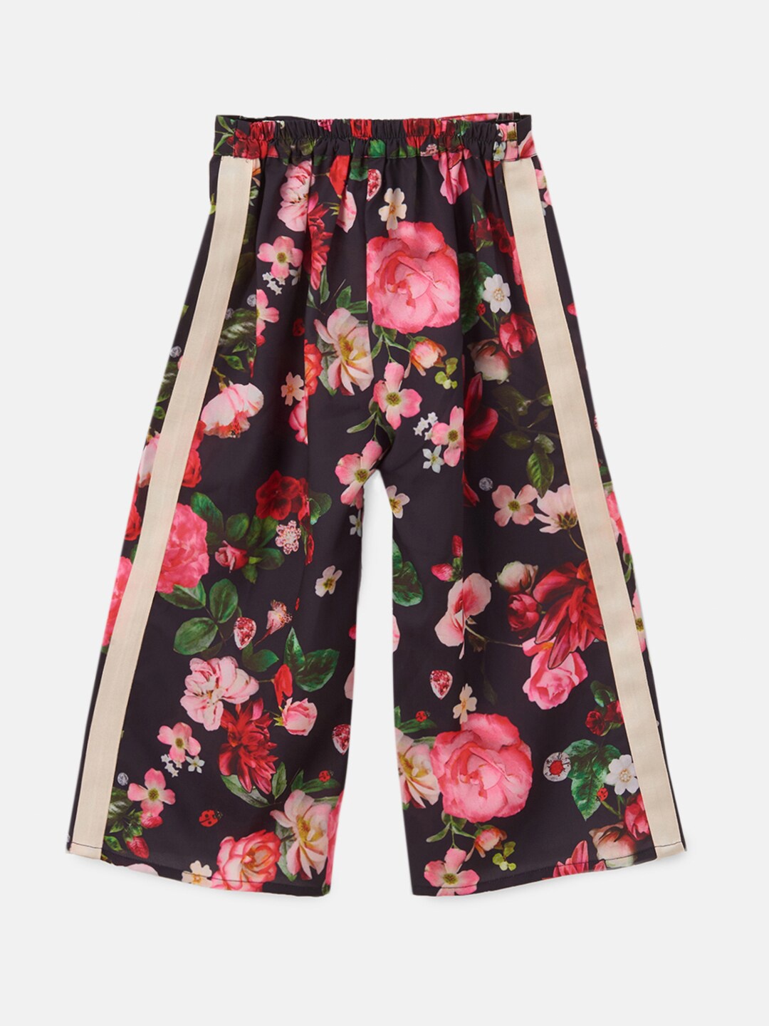 

Angel & Rocket Girls Navy Blue & Pink Floral Printed Ethnic Palazzos