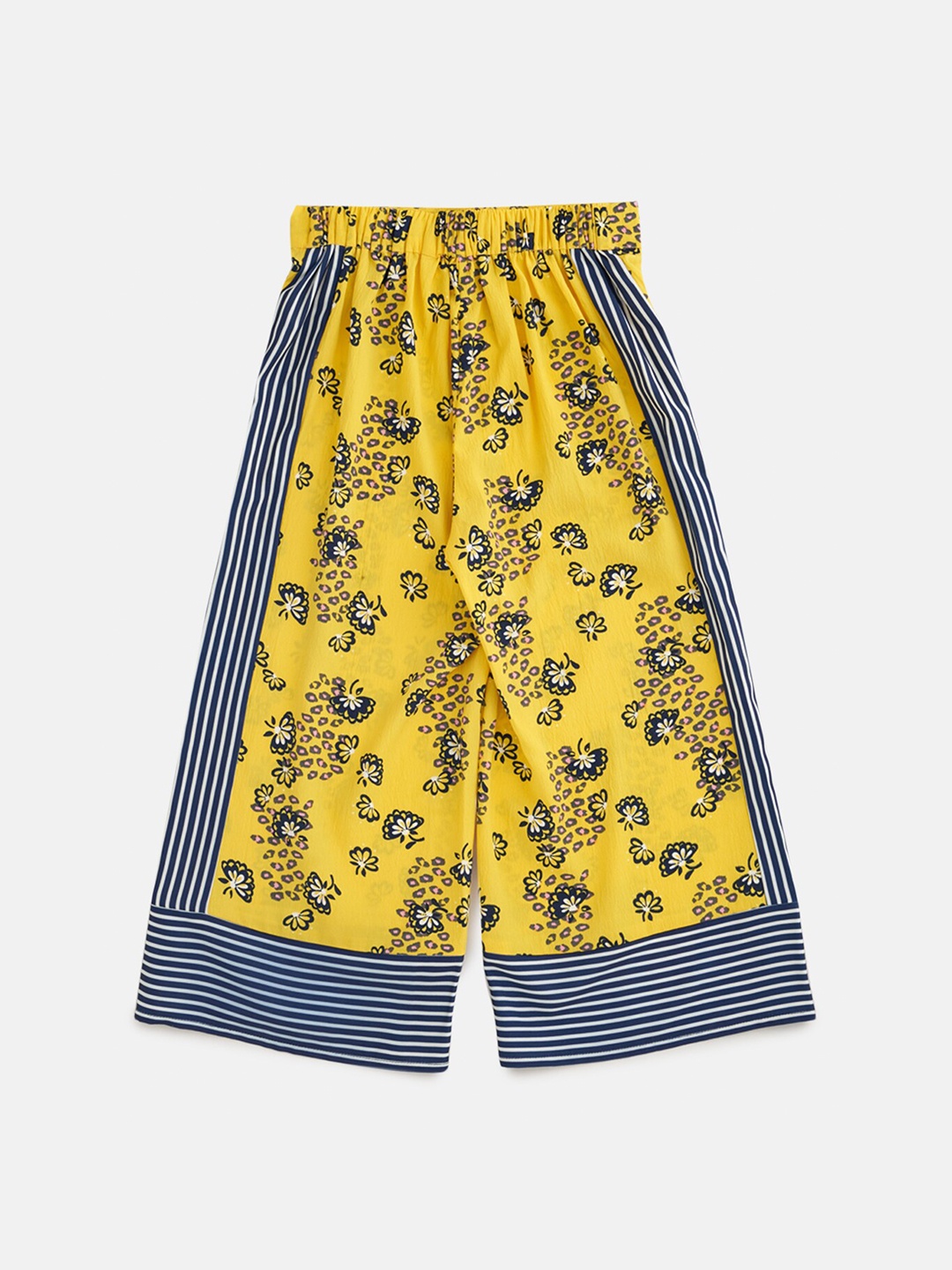 

Angel & Rocket Girls Yellow & Blue Floral Printed Palazzos