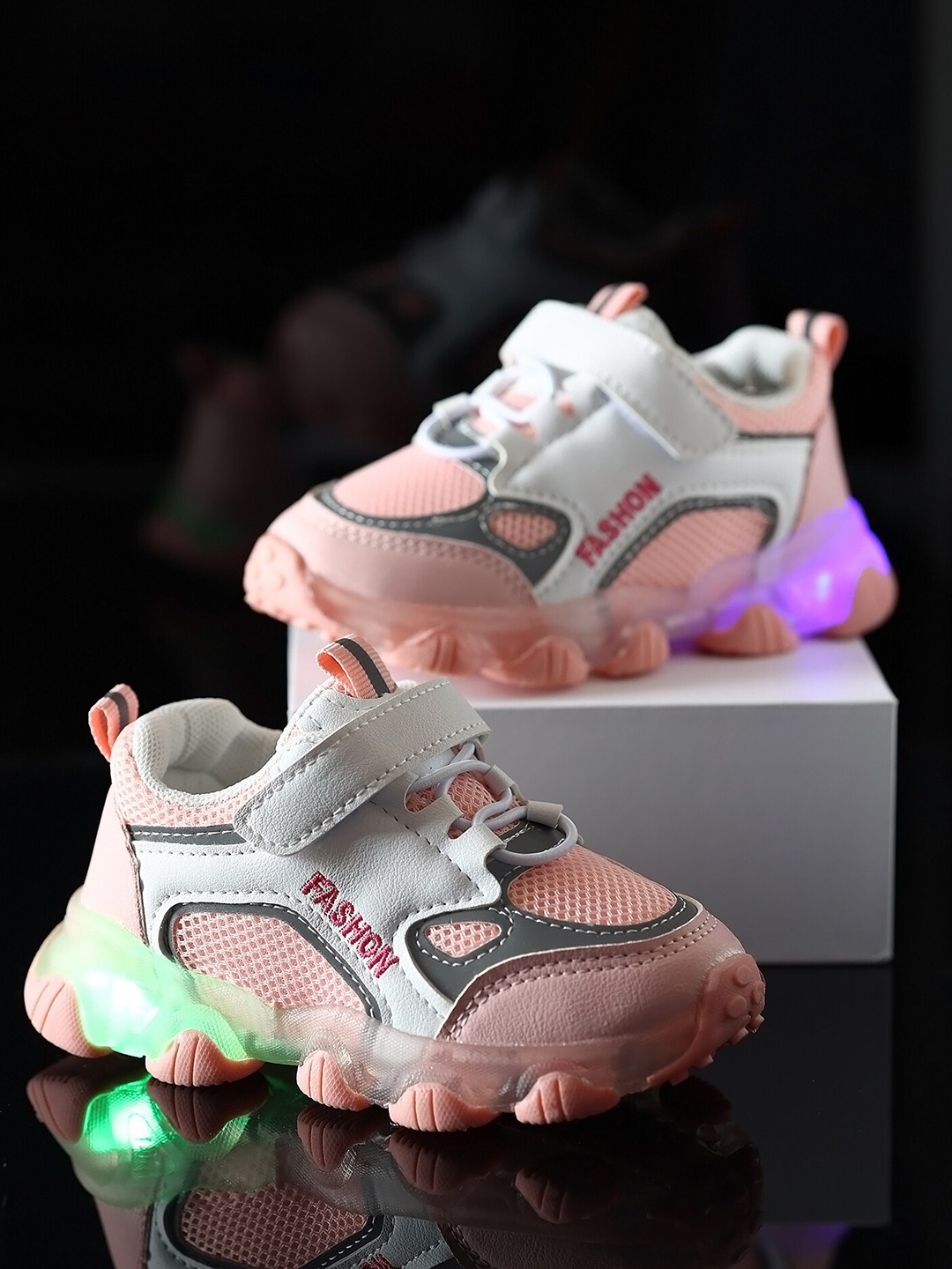 

PASSION PETALS Girls Pink Colourblocked PU Sneakers