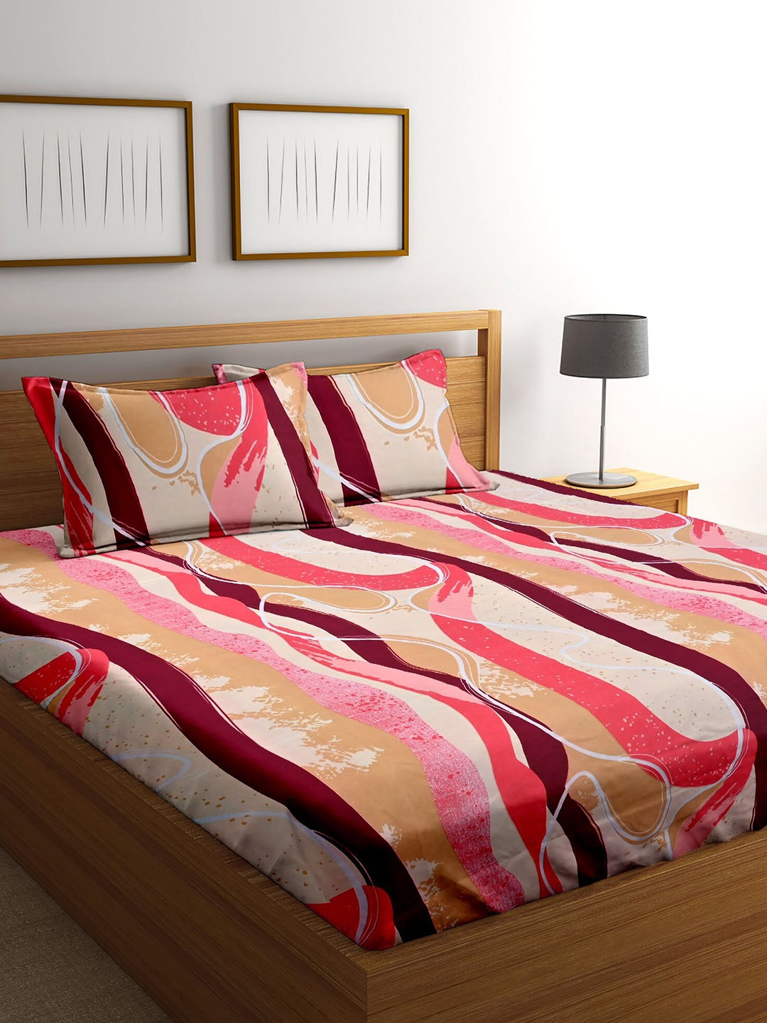

Cortina Multicoloured 152 TC Queen Bedsheet with 2 Pillow Covers, Multi