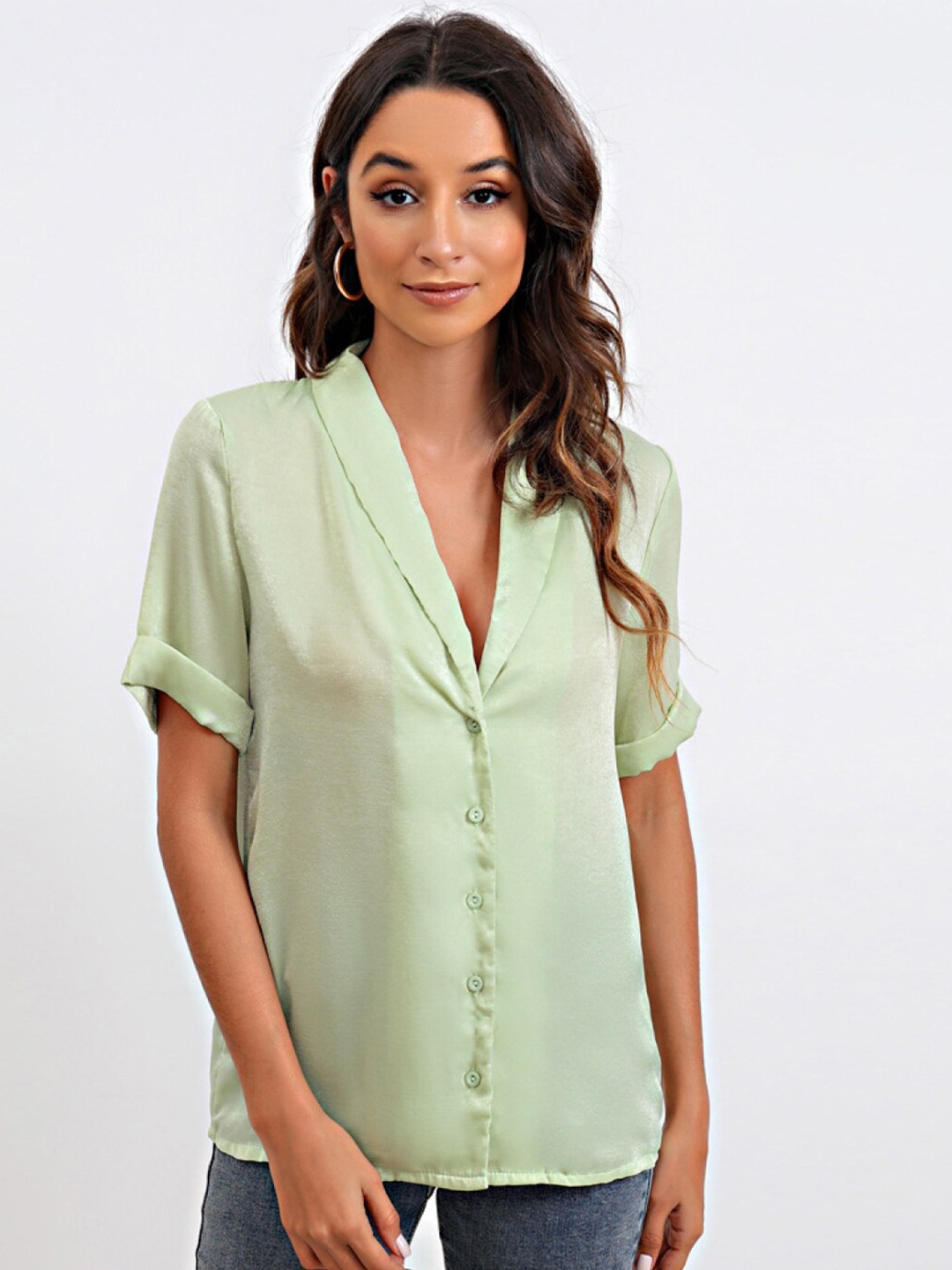 

BoStreet Green Boxy Top