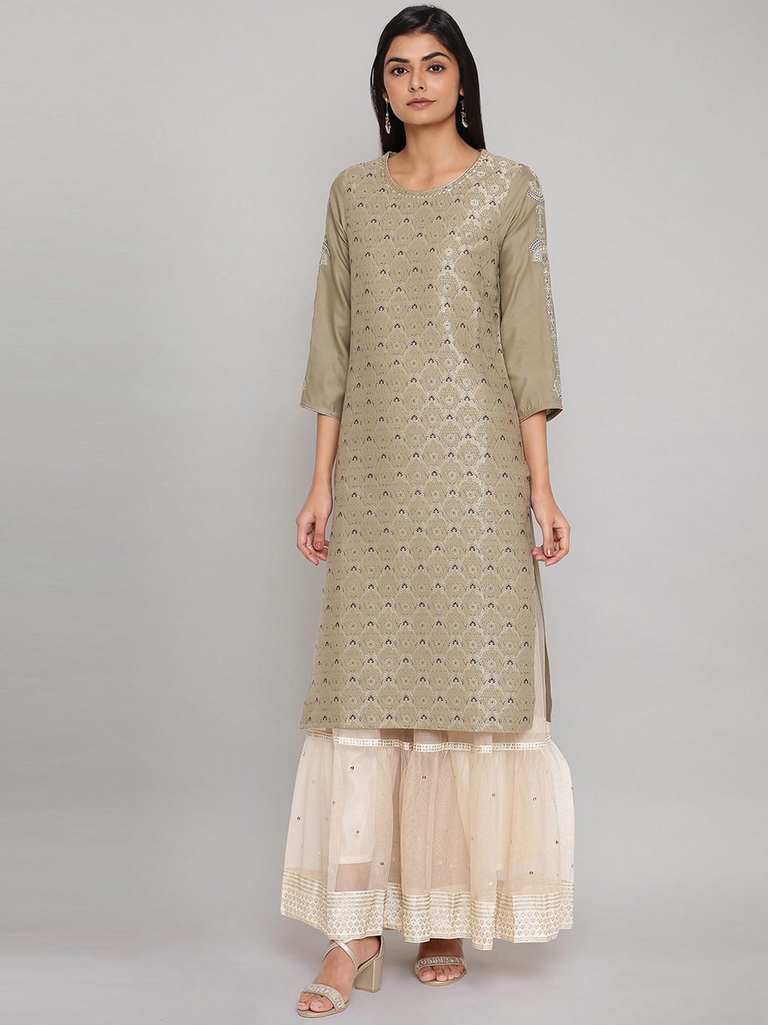 

W Anarkali Cotton Kurta, Green