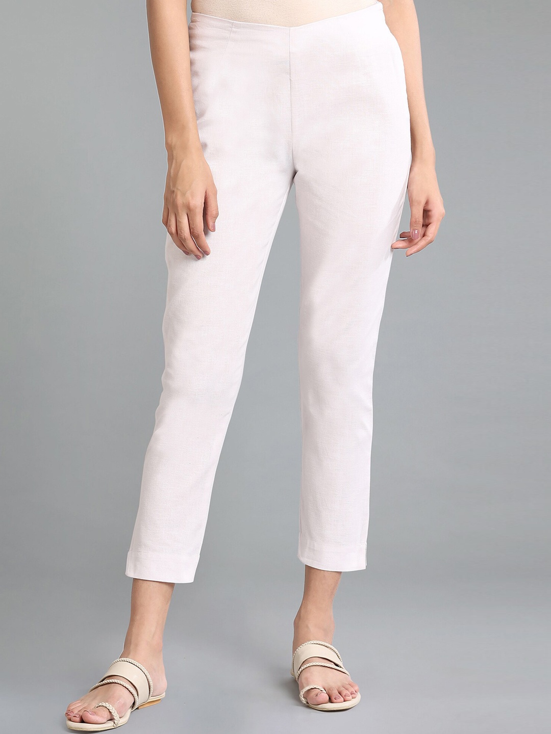 

W Women Pink Slim Fit Trousers