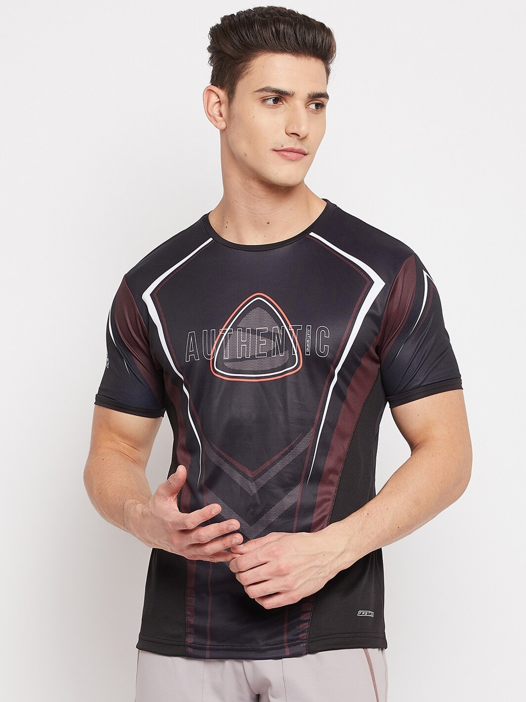 Duke Men Black Printed T-shirt