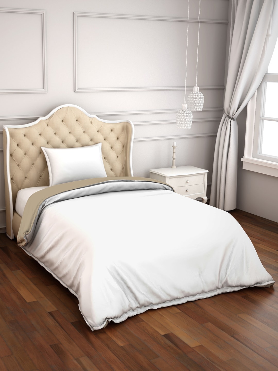 

SPACES White AC Room 150 GSM Single Bed Quilt
