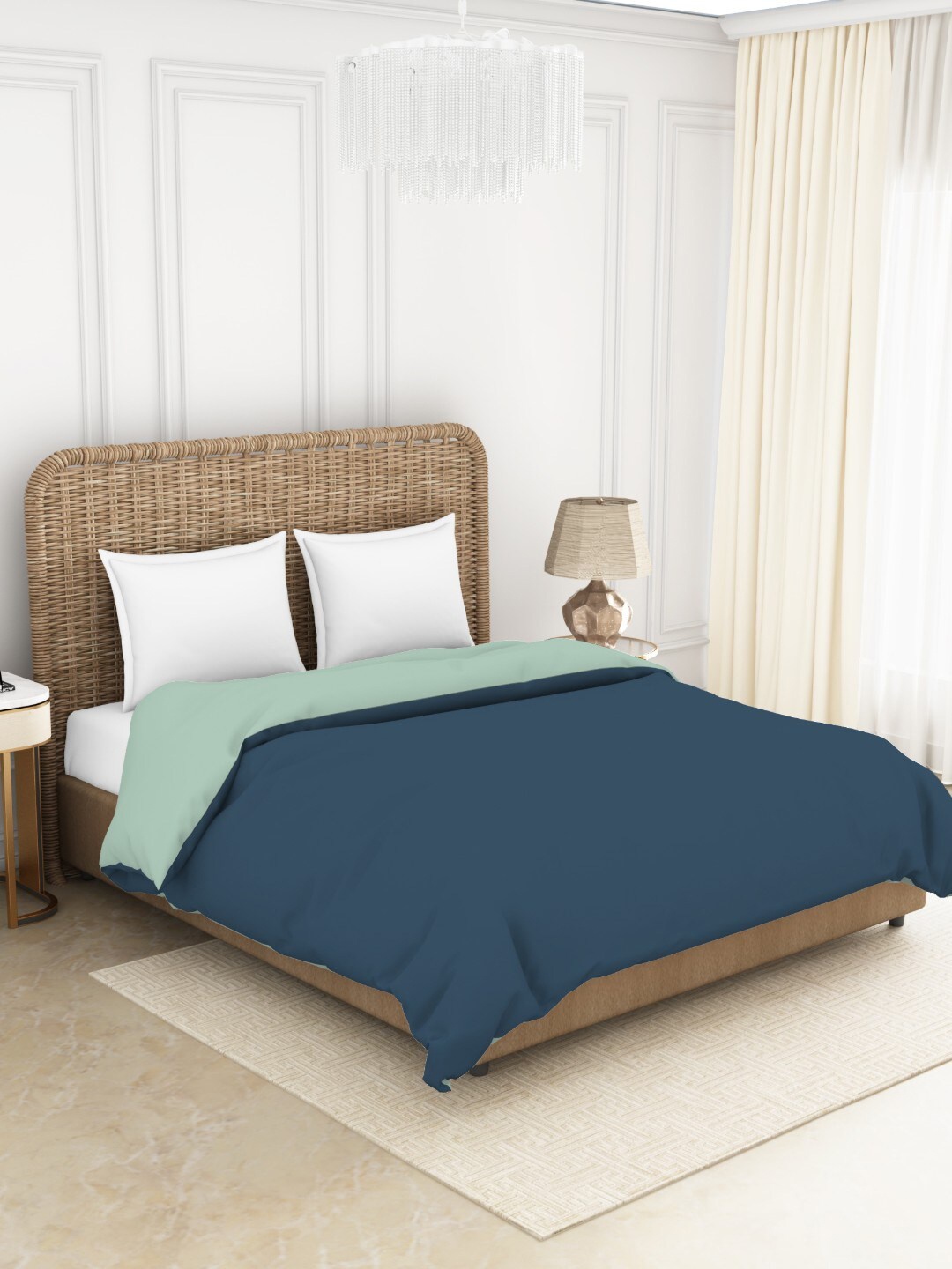 

SPACES Blue AC Room 150 GSM Double Bed Quilt