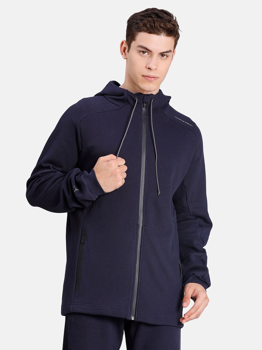 

PUMA Motorsport Men Blue Porsche Design Reflective Tec Hooded Sweatshirt