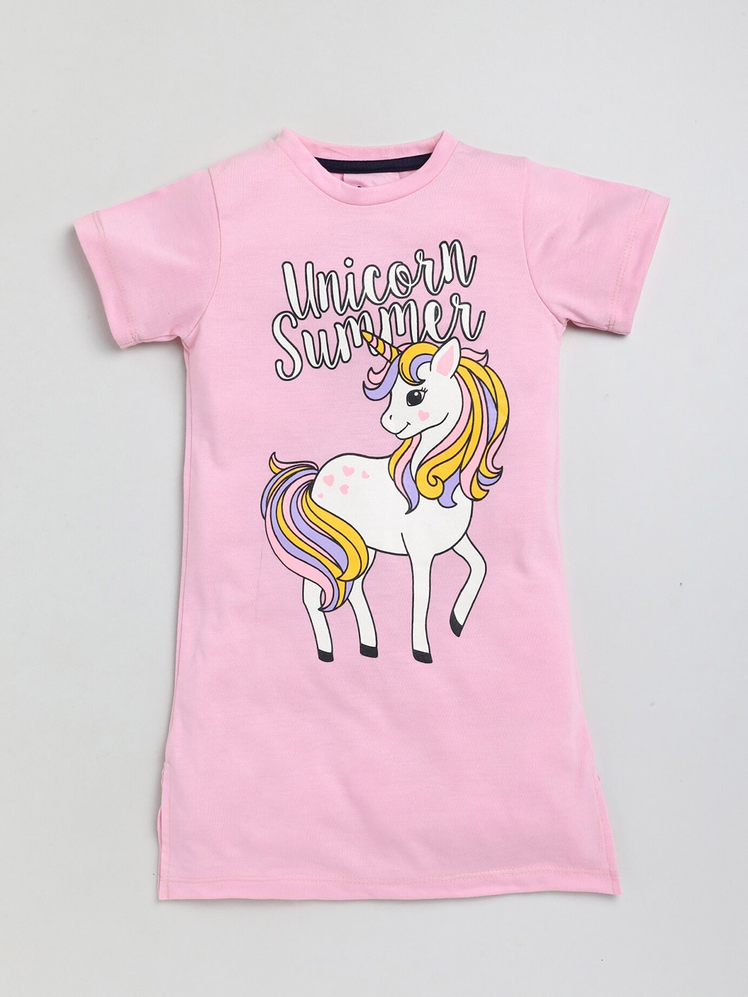 

Lazy Shark Girls Pink Printed T-shirt Dress