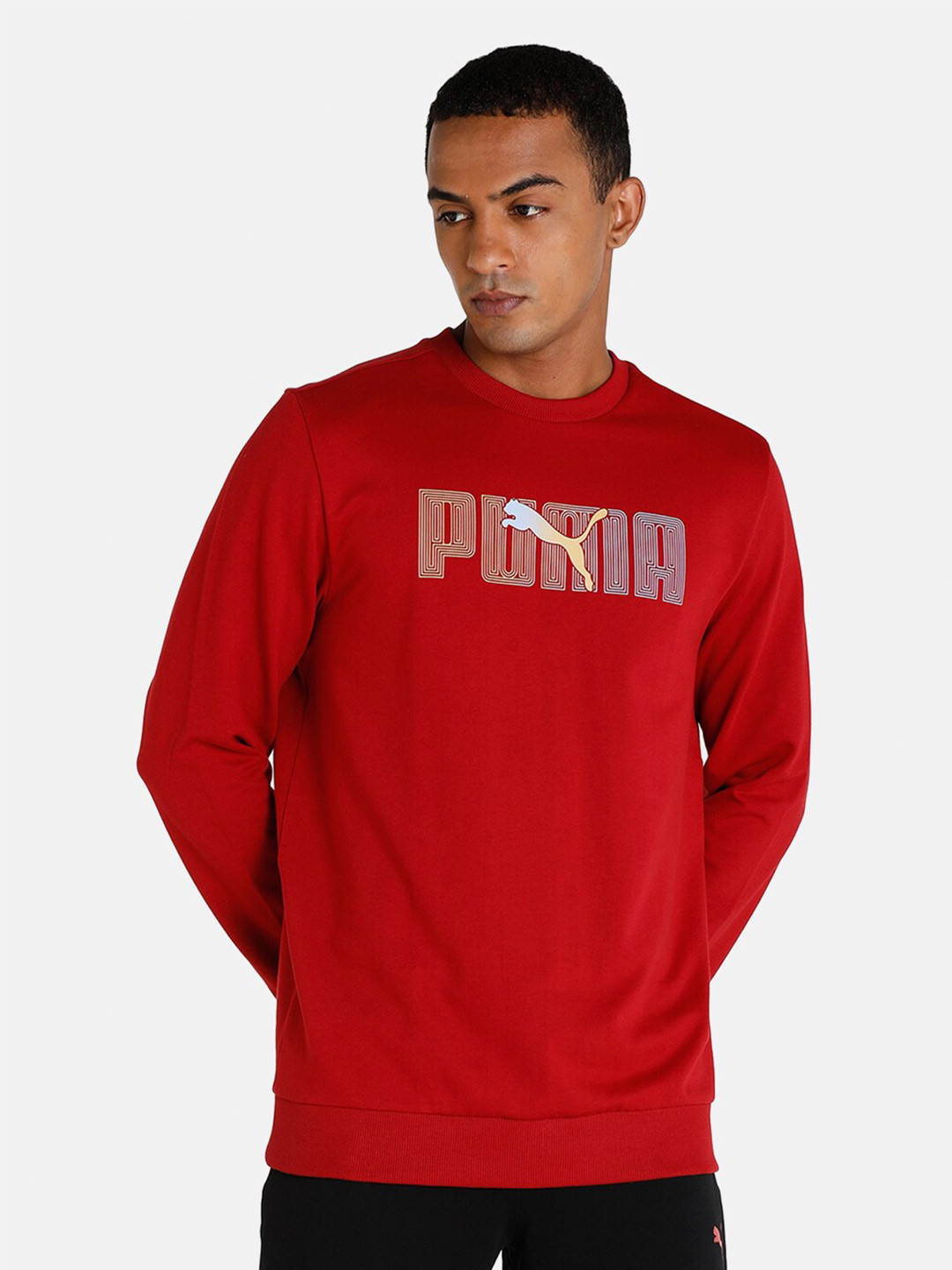 

Puma Men Red Printed Sweatshirt