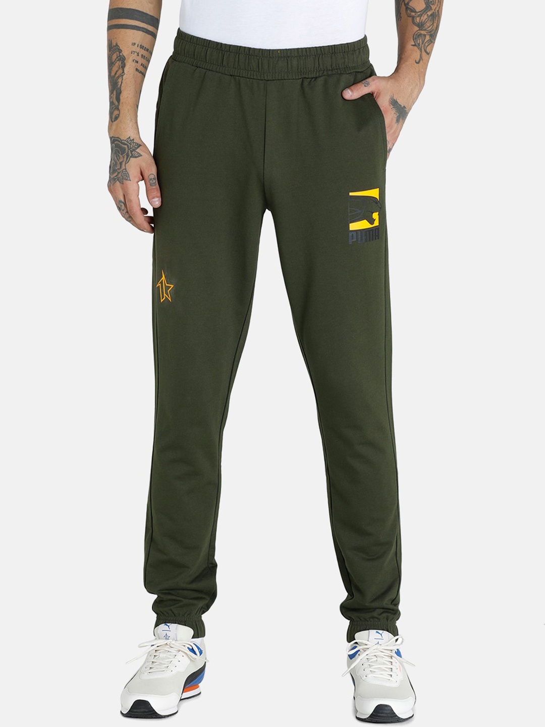 

Puma Men Green Solid Slim-Fit Track Pants