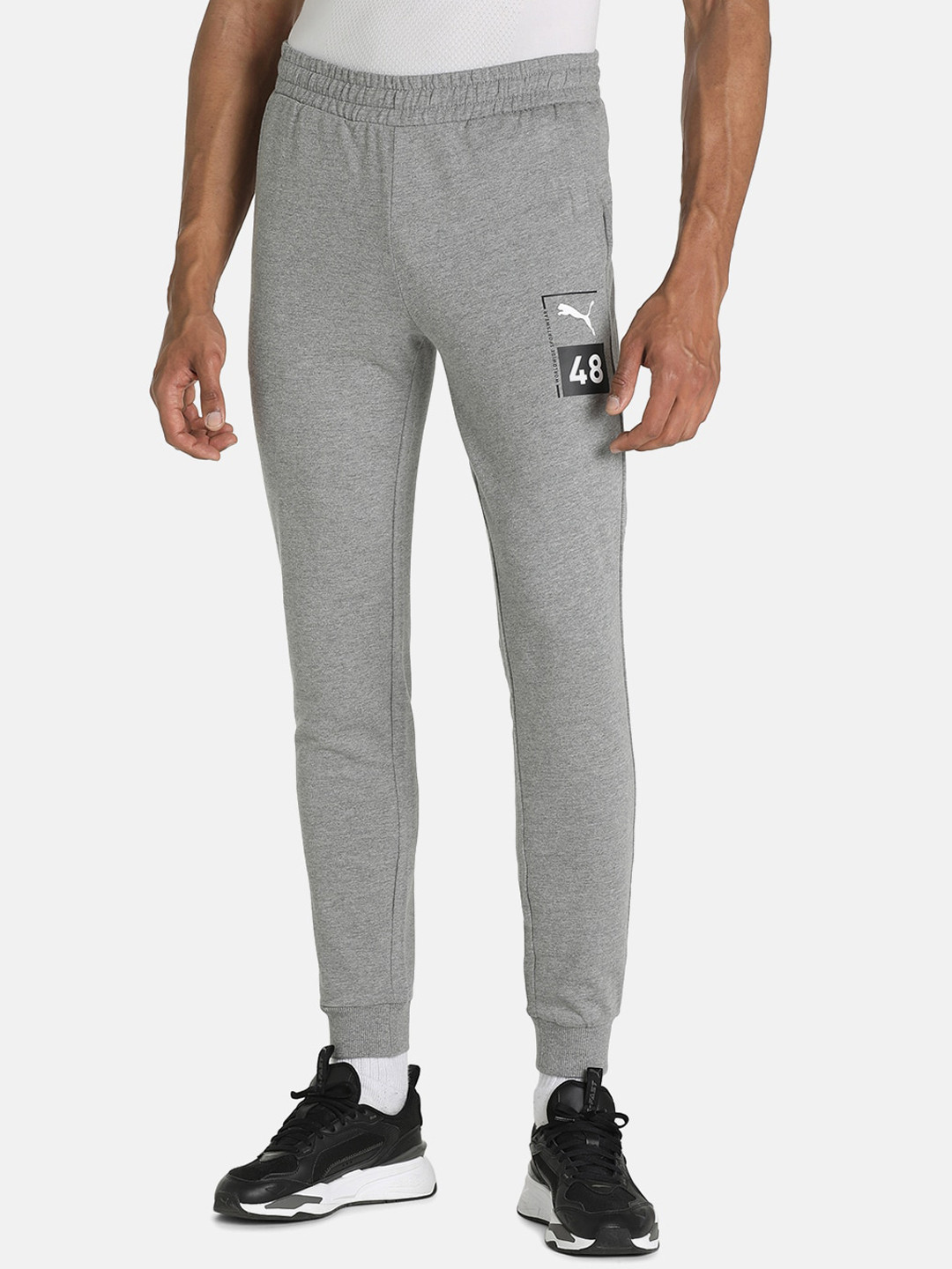 

Puma Men Grey Solid Cotton Slim-Fit Joggers