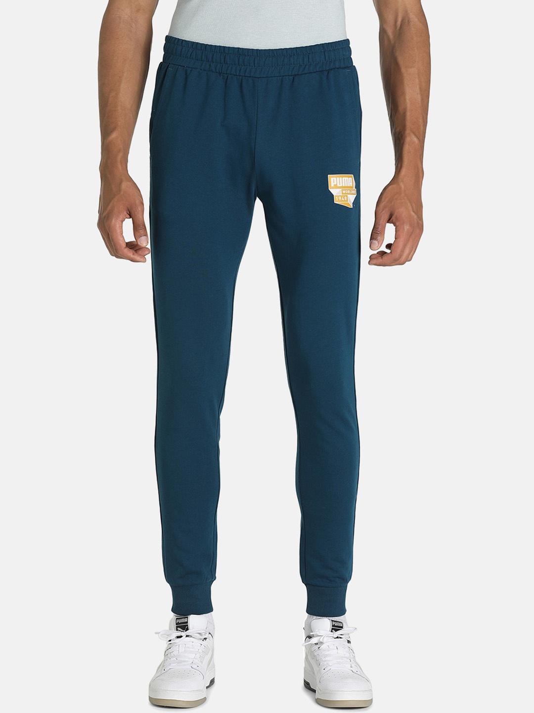 

Puma Men Blue Solid Slim-Fit Cotton Joggers