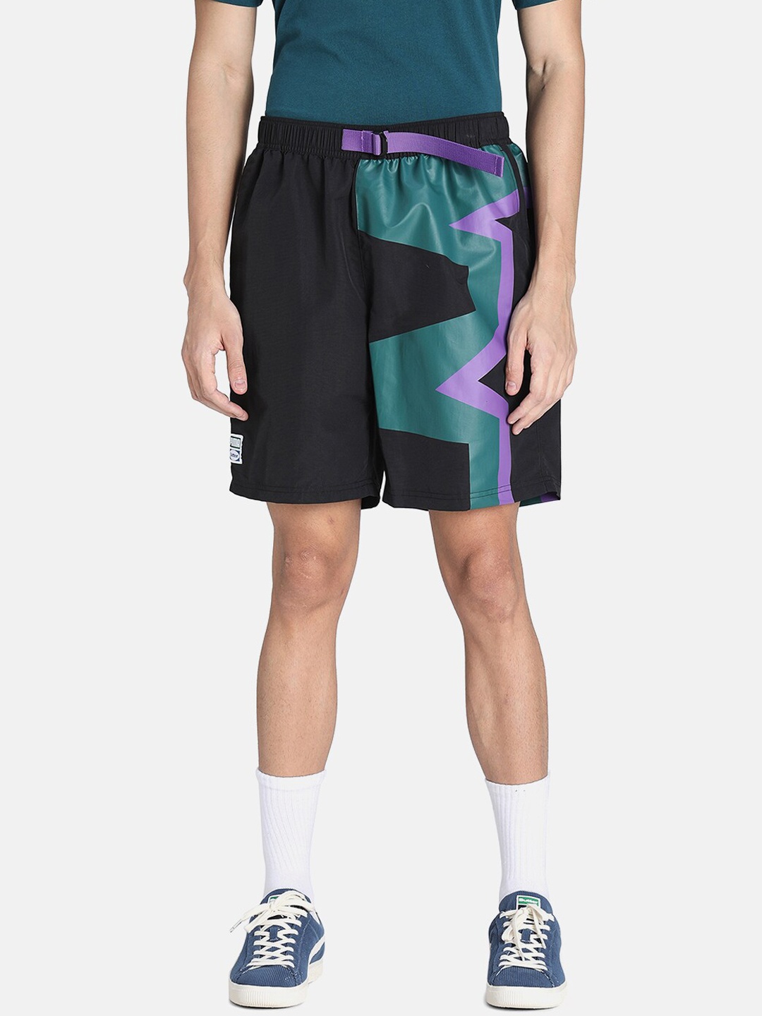 

Puma Unisex Black Printed BUTTER GOODS Knitted Sports Shorts