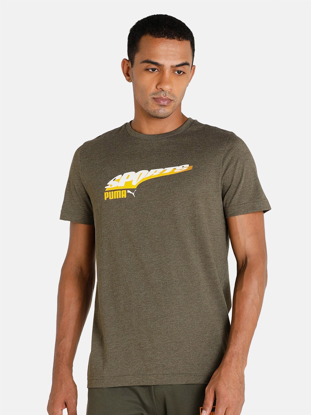 

Puma Men Green Printed Slim Fit T-shirt