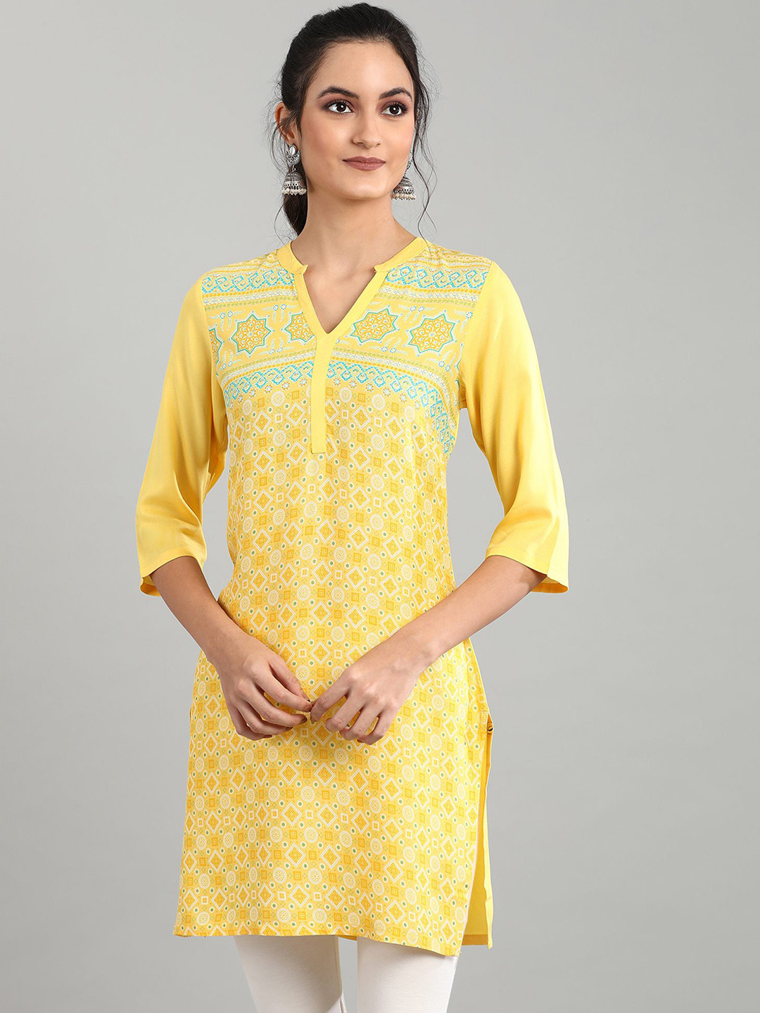

AURELIA Women Yellow Ethnic Motifs Printed Kurta