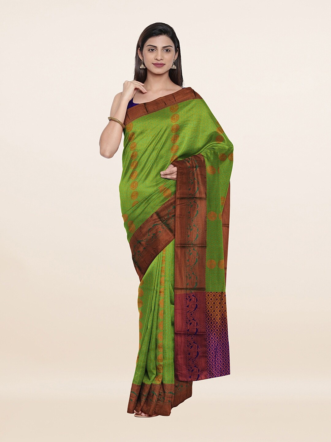 

Pothys Women Green Pure silk Woven Saree